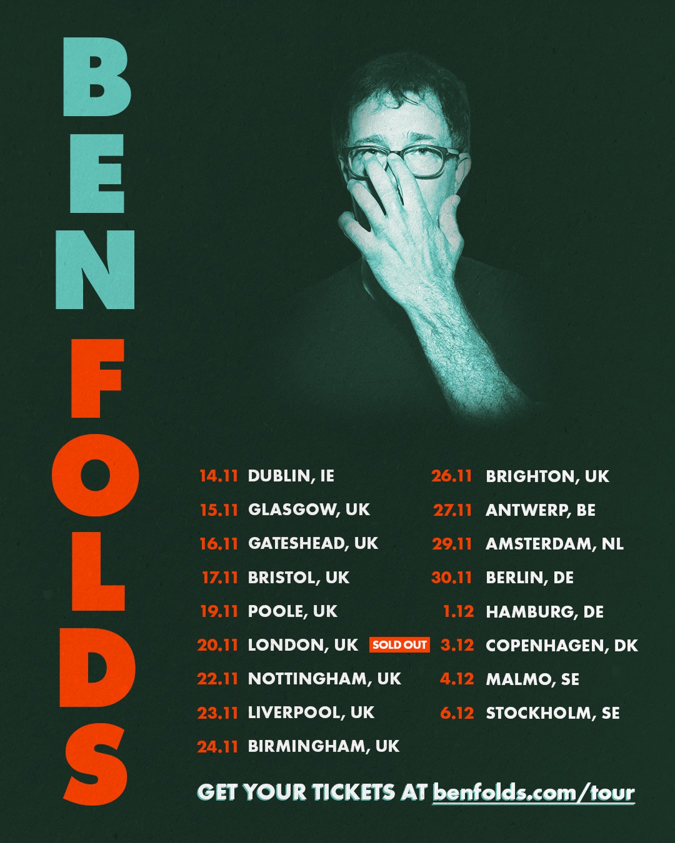 Ben Folds Tour Poster 2026